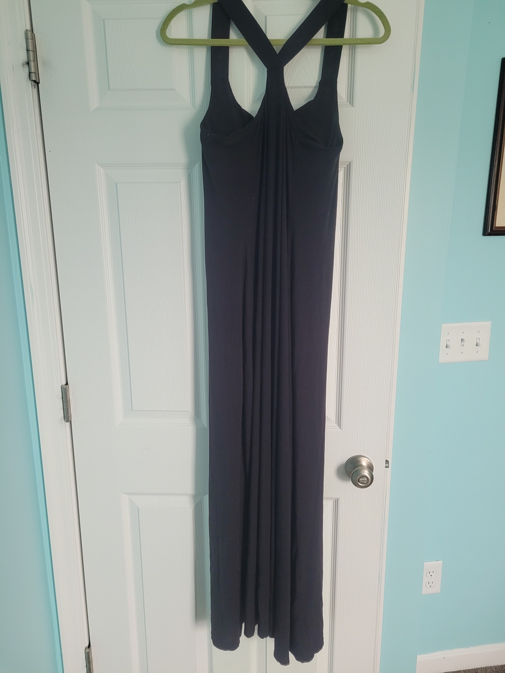 Athleta Black Maxi Dress with Cross-Back Straps And Built In Padded Bra